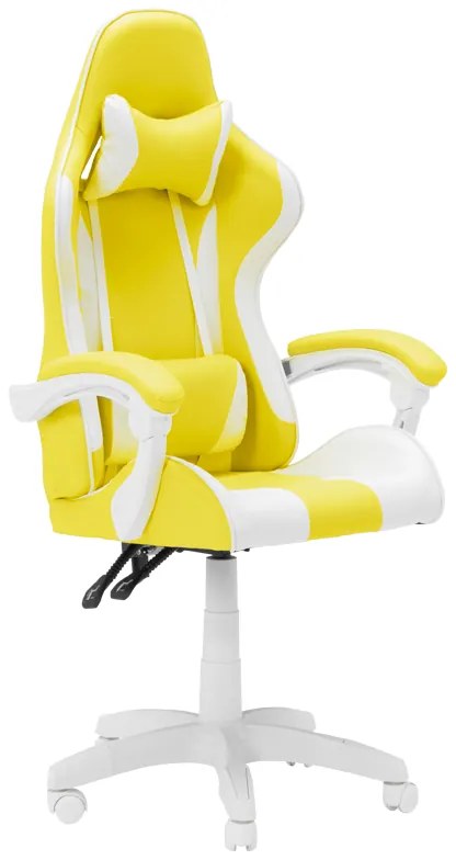 Геймърски стол Carmen 6311 - бял - жълт