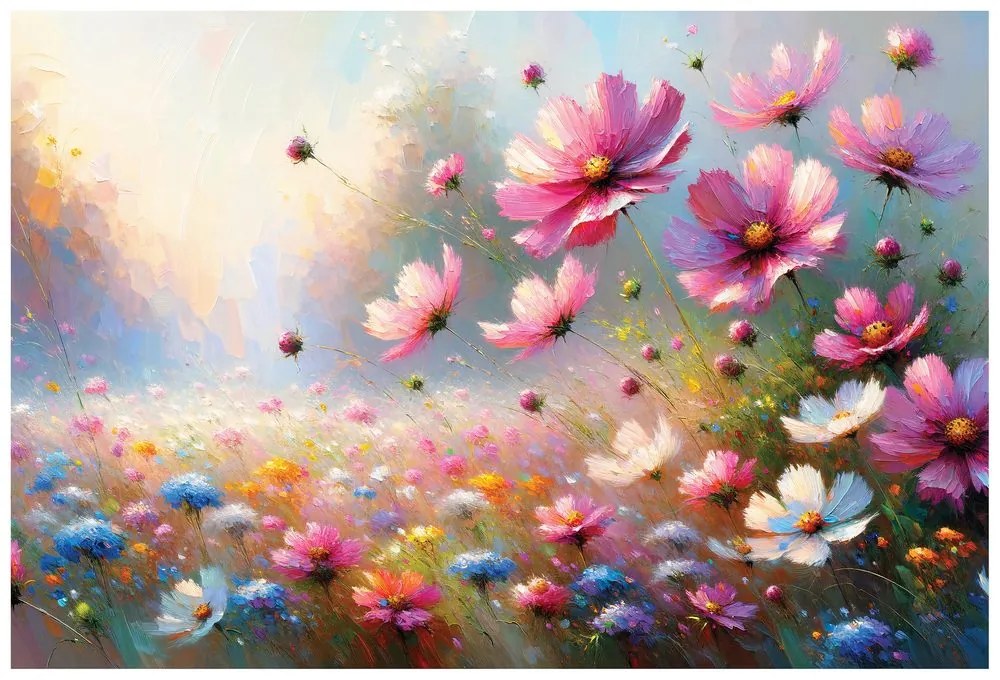 Тапет – Цветни полски цветя в разцвет