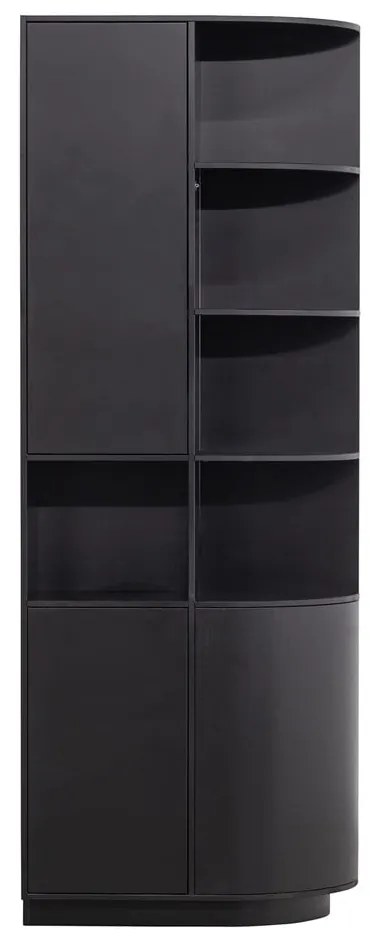 Черен модулен шкаф за книги от борова дървесина 78x210 cm Finca - WOOOD