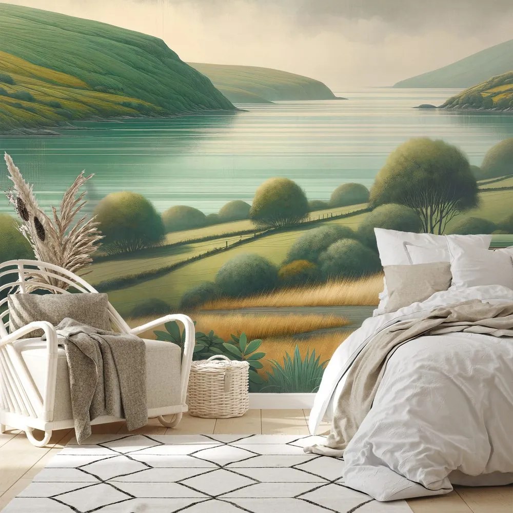 Тапет – Ретро ван в живописен пейзаж