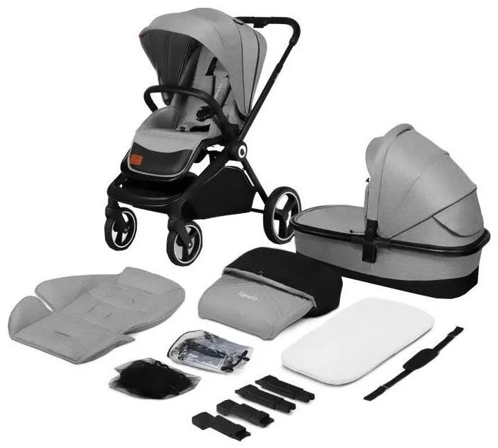Lionelo - Комбинирана бебешка количка 2 в 1 MIKA Сив камък