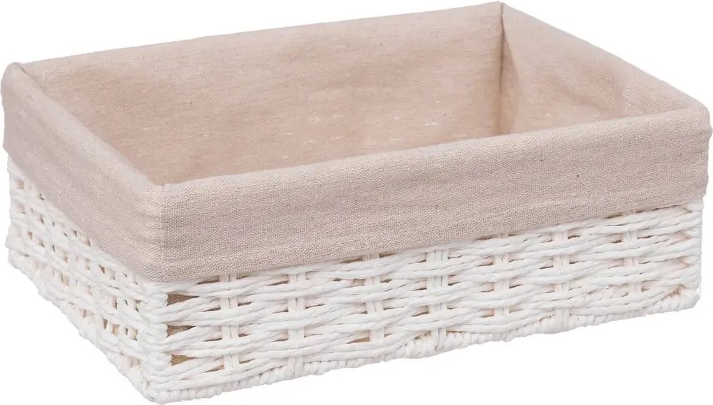 Комплект от 2 коша за съхранение 5five Costa, Хартия и памук, Бели