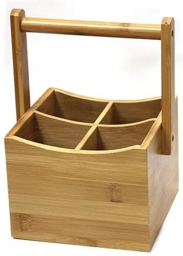 Horecano - Бамбукова стойка с 4 разделения 15х15хh23 см (A2095-new)