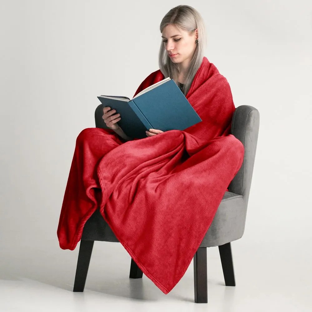 Червено одеяло от микрофибър , 160 x 210 cm Mic - DecoKing