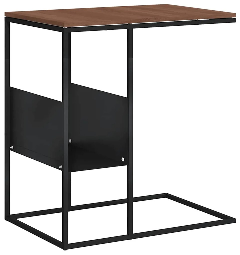 343104 vidaXL Странична маса, черна, 55x36x59,5 см, инженерно дърво