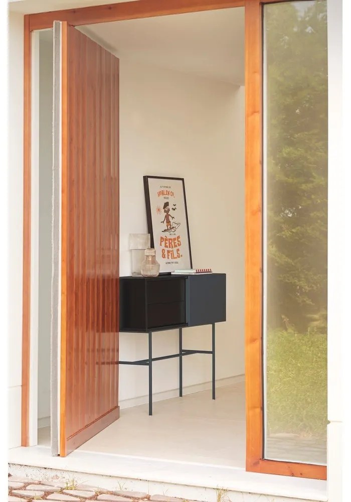 Конзолна маса в черно и антрацит 35x110 cm Nube - Teulat