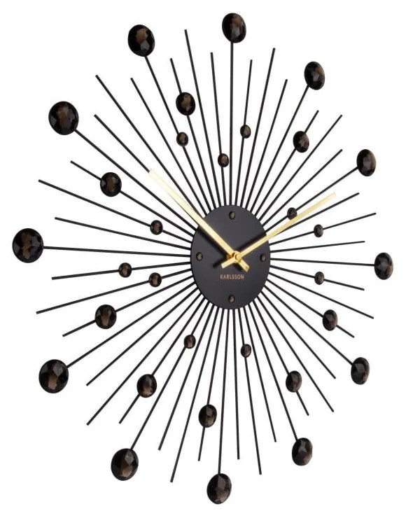 Часовник в черно , ø 50 cm Sunburst - Karlsson