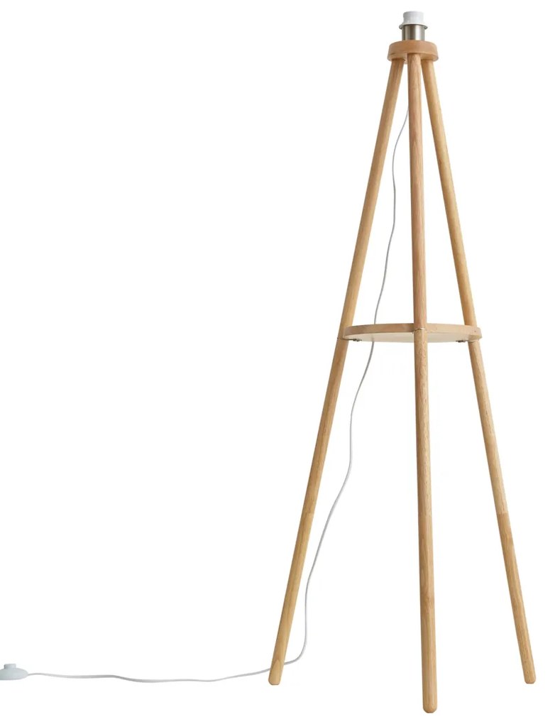 Скандинавска подова лампа триножник дърво - Lou