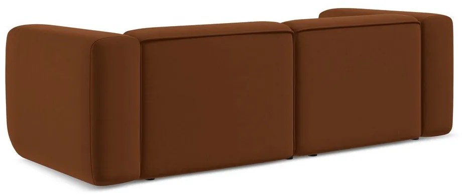 Оранжев/кафяв кадифен диван 228 cm Ekahi – Makamii