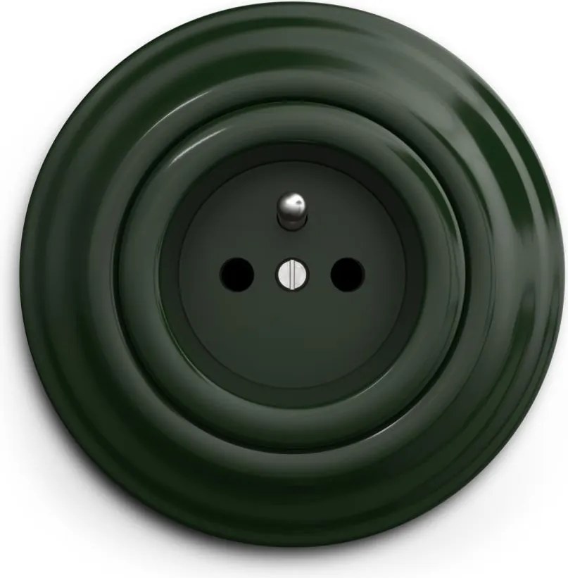 Kliklap - Ретро домашен контакт с рамка, 230 V, зелен