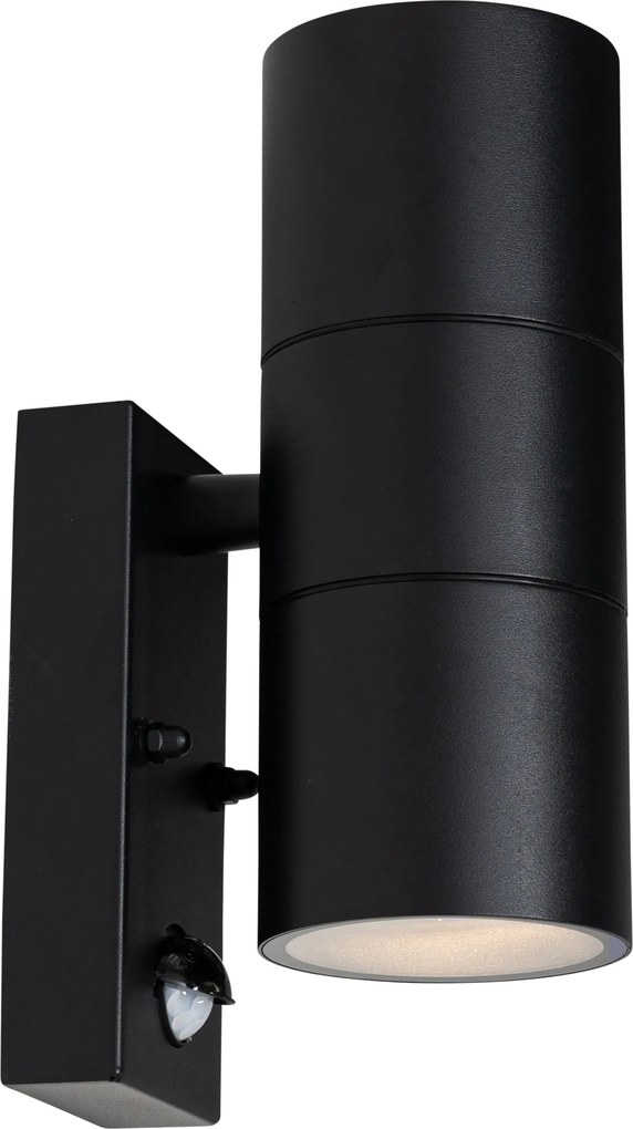 Външен аплик черен 2-светлинен AR70 със сензор за движение - Duo