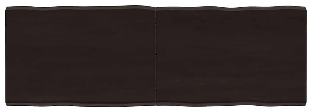 364022 vidaXL Плот за маса тъмнокафяв 120x40x(2-4) см обработен масивен дъб