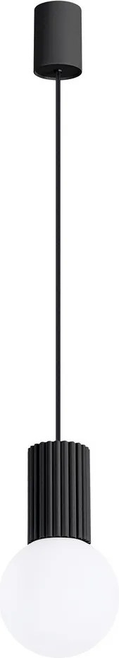 Черно висящо осветително тяло със стъклен абажур ø 12 cm Orbital – Sollux