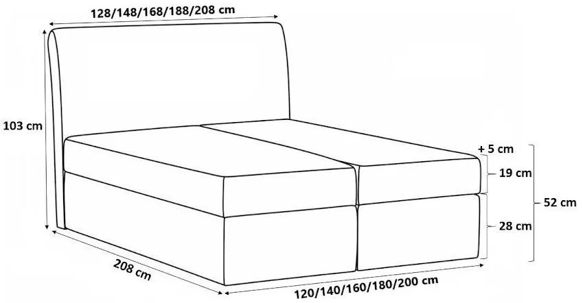 Тапицирано легло Wood 1-160 x 200-Prasino
