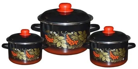 Емайлирана тенджера 3л с декор "Черн.Рябина" (7RD181M) Р