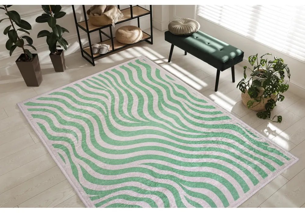 Зелена пътека подходяща за пране 80x200 cm Green Zebra – Vitaus