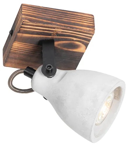 Индустриален таванен прожектор дърво с бетон - Creto