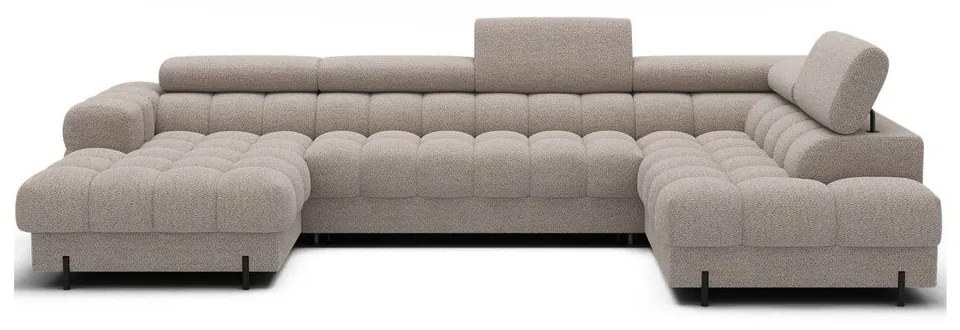 Бежов разтегателен ъглов диван от букле (десен ъгъл U форма) Feraria – ELTAP