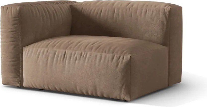 Светлокафяв кадифен модул за диван (ляв ъгъл) Martina – Micadoni