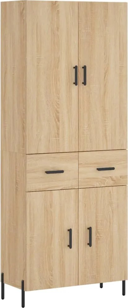 3198156 vidaXL Висок шкаф, дъб сонома, 69,5x34x180 см, инженерно дърво