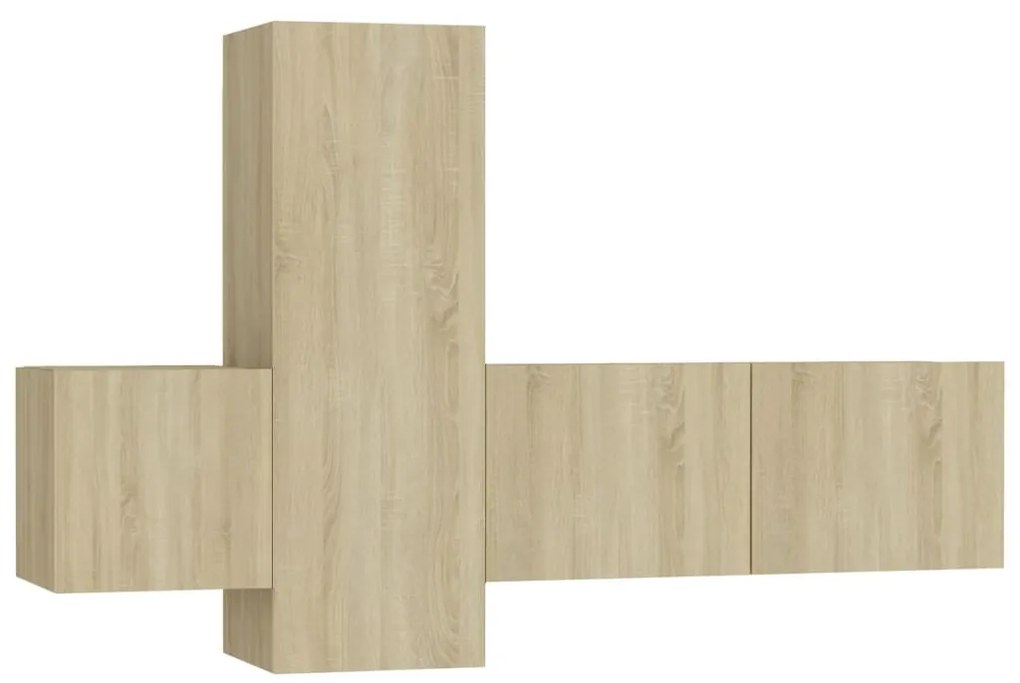 3078969 vidaXL Комплект ТВ шкафове от 3 части, дъб сонома, инженерно дърво
