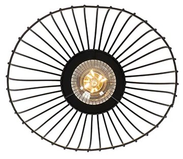 Дизайнерска таванна лампа черна тел 20 см - Pua