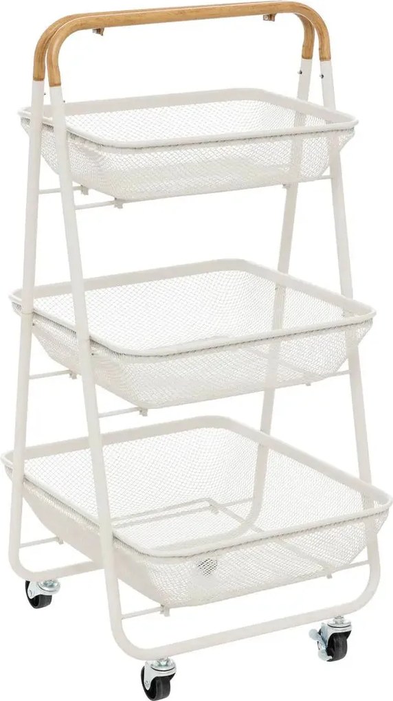 Кухненска количка 5five Mayaj, Метал, 3 нива - Слонова кост