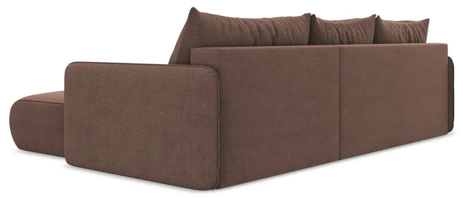 Розов разтегателен ъглов диван с място за съхранение (десен ъгъл) Nanea – Makamii