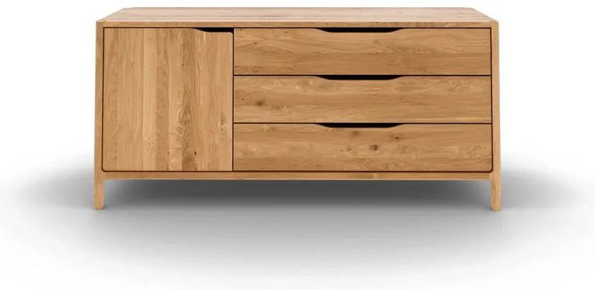 Нисък скрин от масивен дъб в естествен цвят 140x64 cm Twig – The Beds