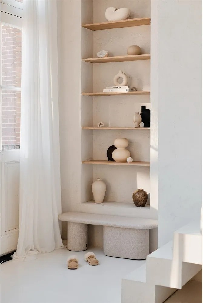 Бежова вълнена подплатена пейка Rull – noo.ma