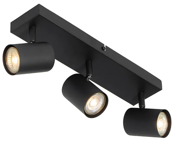 Модерна таванна лампа черна 3-лампи регулируема правоъгълна - Jeana