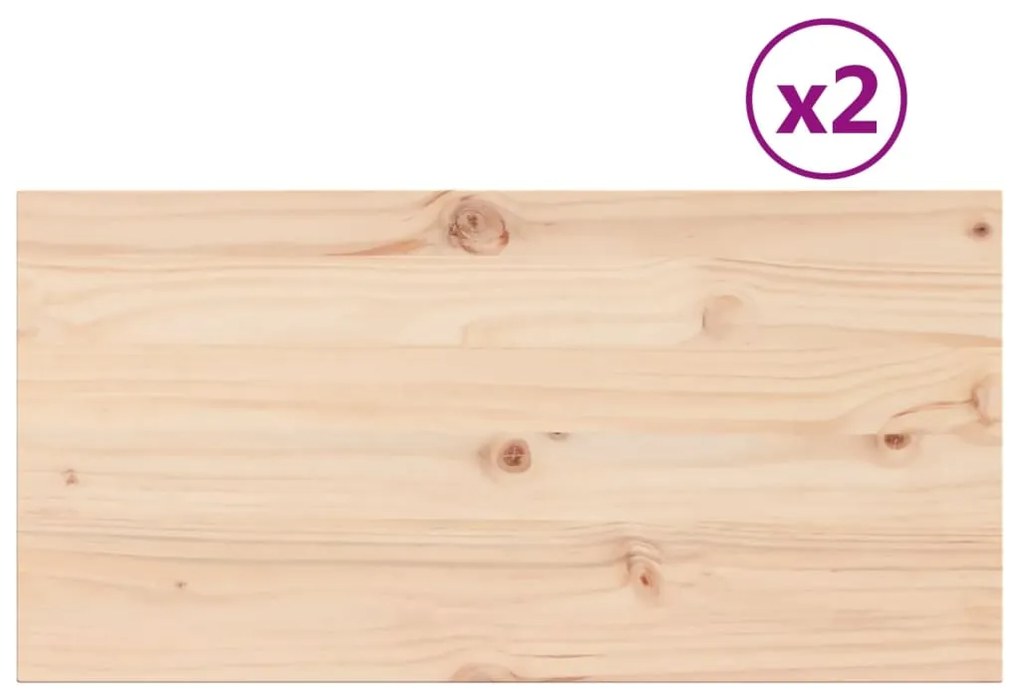 847430 vidaXL Плотове за маси, 2 бр, 90x45x2,5 см, правоъгълни, бор масив