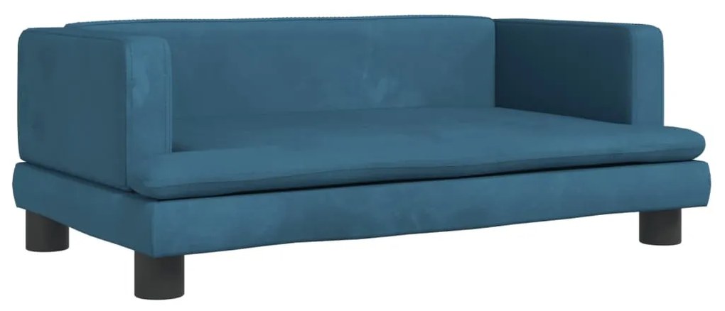 3196305 vidaXL Детски диван, синьо, 80x45x30 см, кадифе