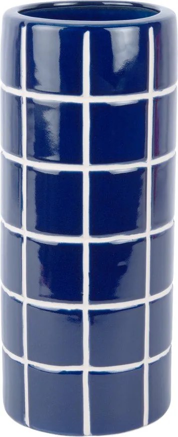 Синя керамична ваза (височина 30 cm) Retro Tiles – PT LIVING