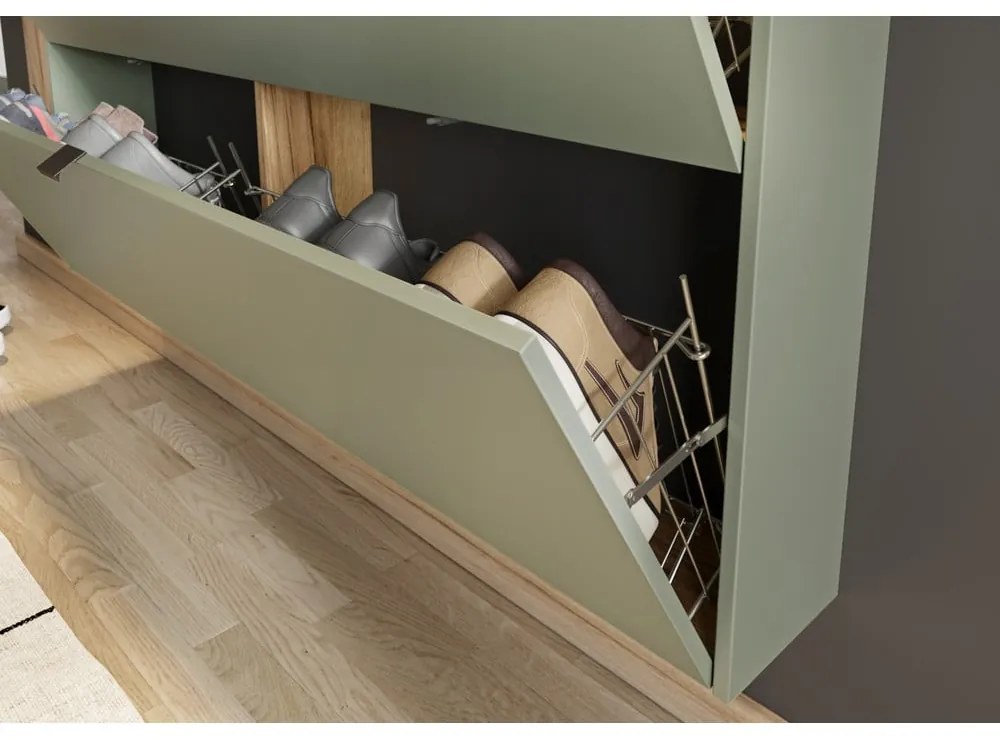 Зелено-сив шкаф за обувки с панти Ameca - Germania