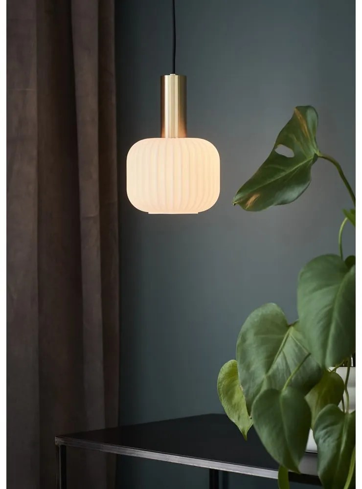 Черно/ в златист цвят висящо осветително тяло със стъклен абажур Sober – Markslöjd