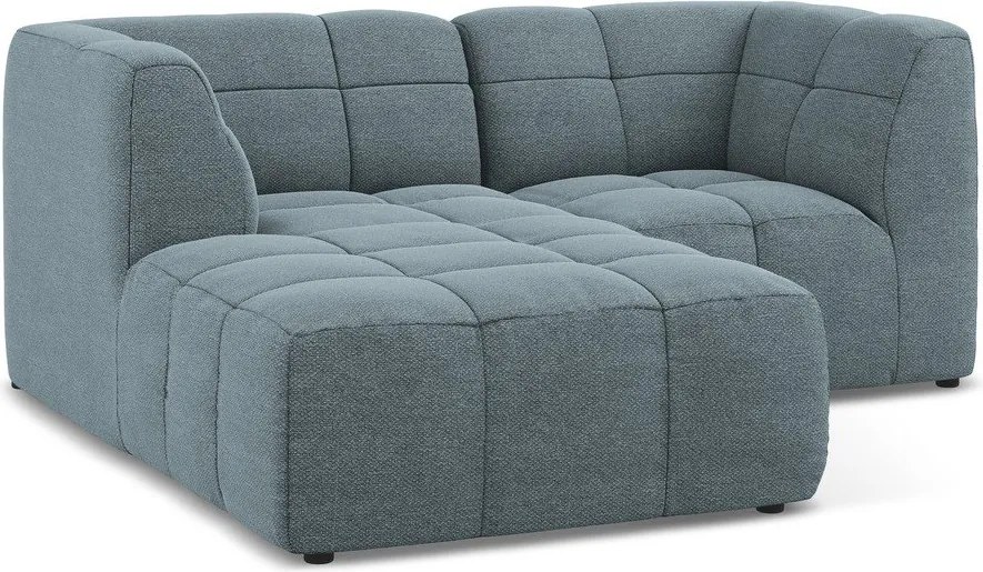 Син ъглов диван от прежда с примки от букле (ляв ъгъл) Aloha – Makamii