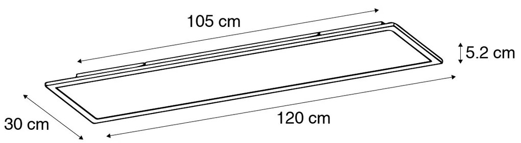 Модерна таванна лампа черна с LED 120 cm - Liv