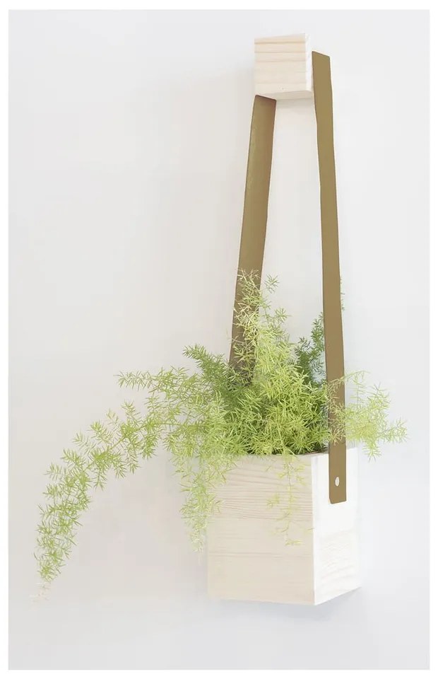 Кафява саксия от елхово дърво Colgante, 17 x 62 cm - Surdic