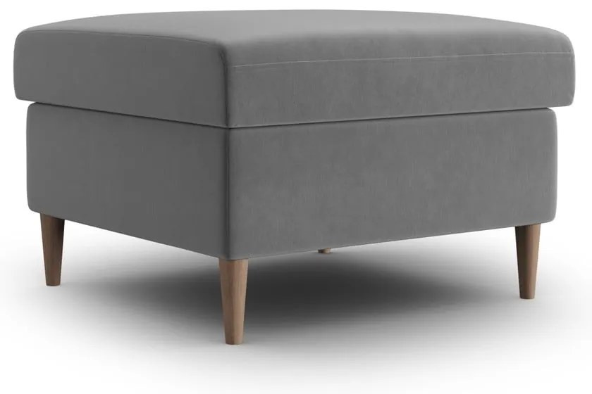 Светлосива кадифена табуретка Kyoto – Cosmopolitan Design