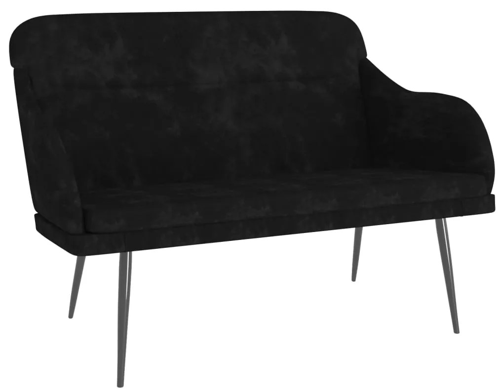 351449 vidaXL Пейка, черна, 110x76x80 см, кадифе