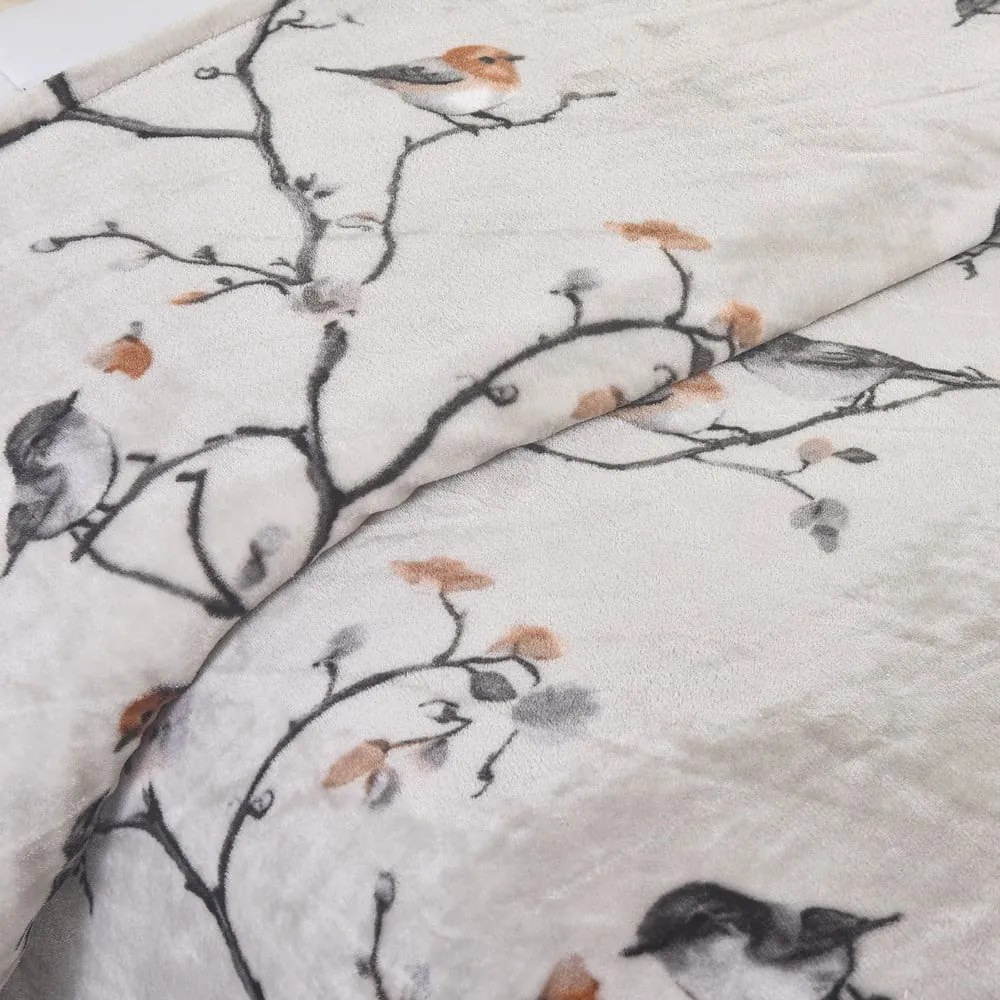 Сиво единично спално бельо от микроплюш 140x200 cm Ronja – My House