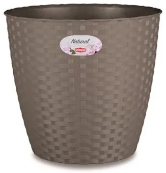 Stefanplast - Кръгла кашпа Natural Line 14 см - гълъбово сиво