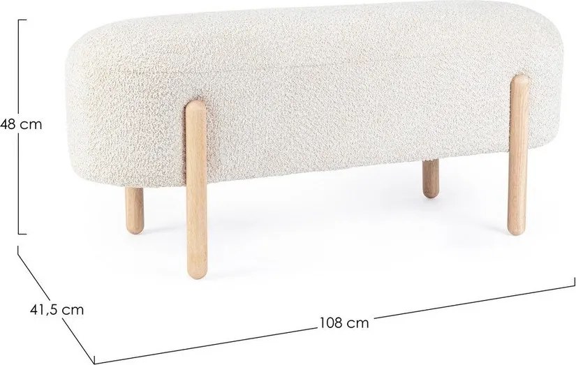 Кремава подплатена пейка от прежда с примки от букле Dayla – Bizzotto