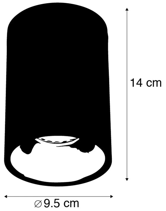 Интелигентен прожектор черен със злато, включващ WiFi GU10 източник на светлина - Deep
