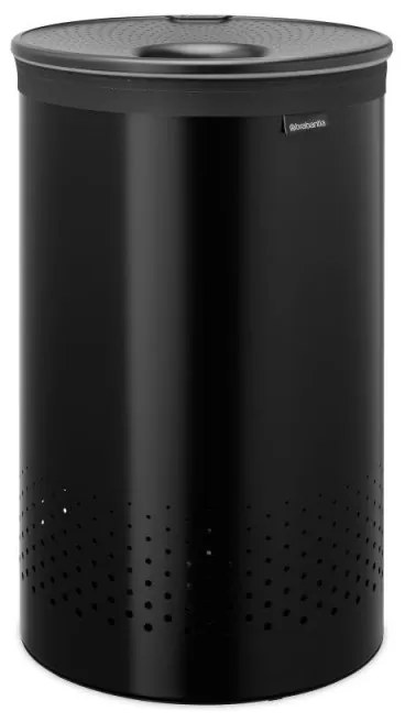 Кош за пране Brabantia 1008918, 60 л, Пластмасов капак, Пълнене без отваряне, Вентилационни отвори, Черен