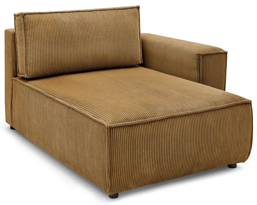 Модул за диван от велур в цвят горчица, десен ъгъл Nihad modular - Bobochic Paris