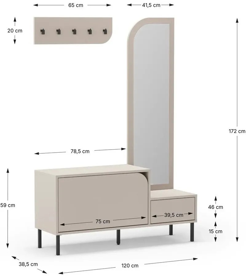 Кремав комплект за коридор Bea – Marckeric