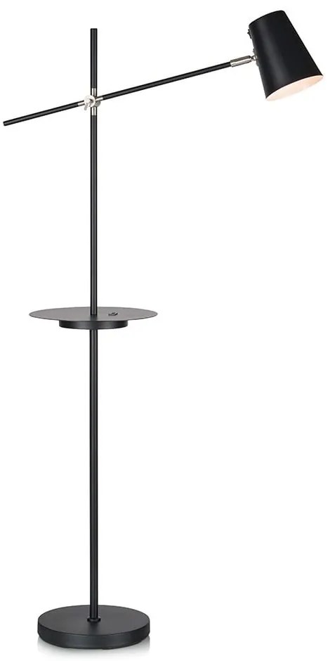 Черна свободностояща лампа с отделение за съхранение Linear - Markslöjd