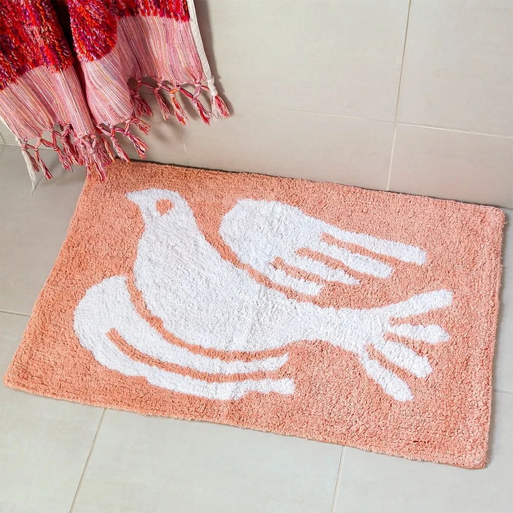 Прасковен килим за баня 50x80 cm White Dove – Rex London